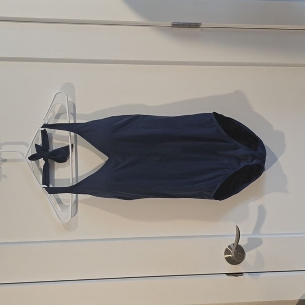 LANDS' END SWIM| One-piece Navy Swimsuit | Size Small | Tie Back